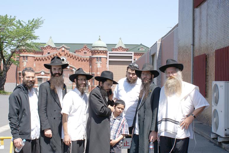 Rabbis of Chabad Asia, in front of Chiba Prison
